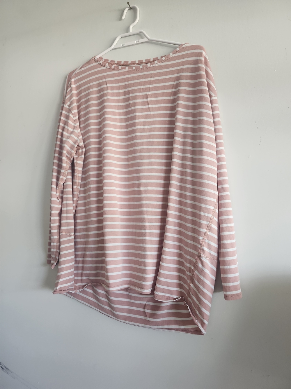 Lululemon Back In Action Long Sleeve Shirt Size 10 | Yachtie Stripe Pink Pastel